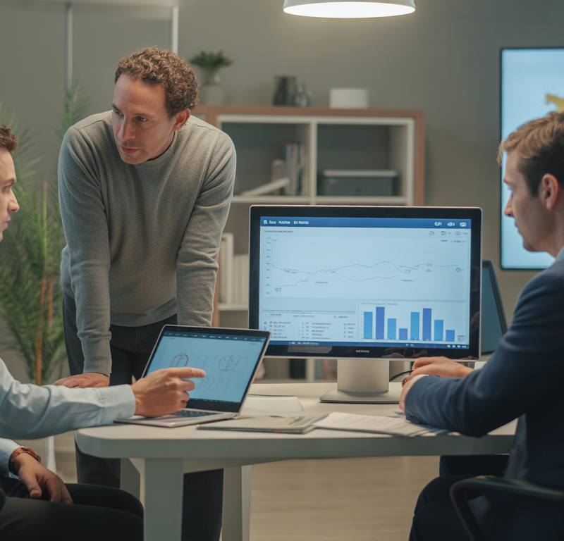 Équipe marketing en réunion stratégique dans un bureau moderne à Toulouse