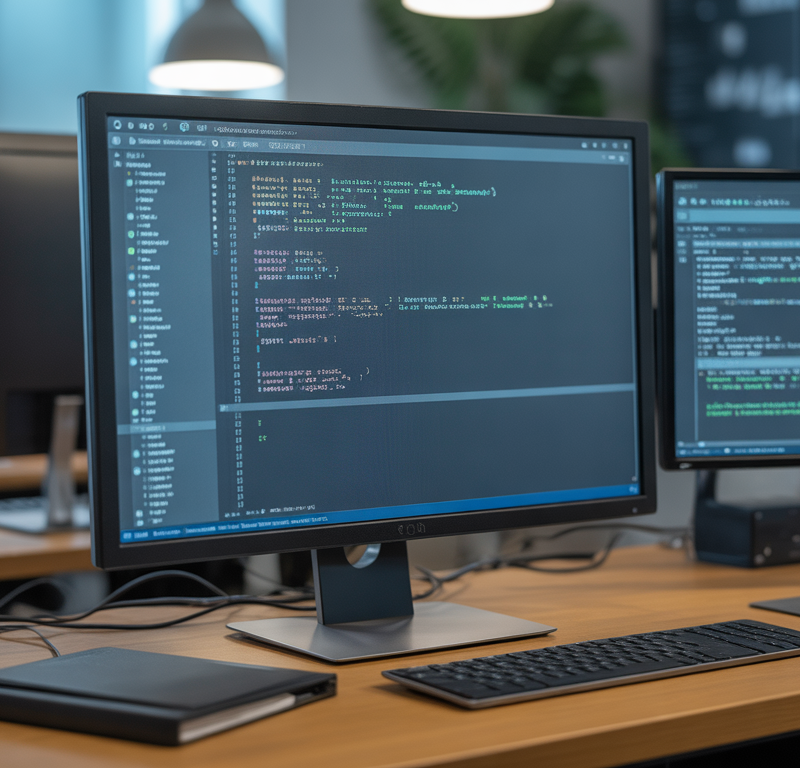 Poste de travail avec container Docker exécutant n8n et terminal ouvert